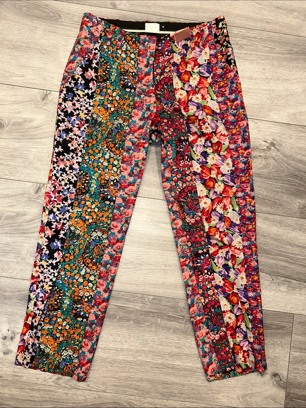 NWOT ETRO Multicolor Floral Patchwork Cargo Skinny Pants Sz 40